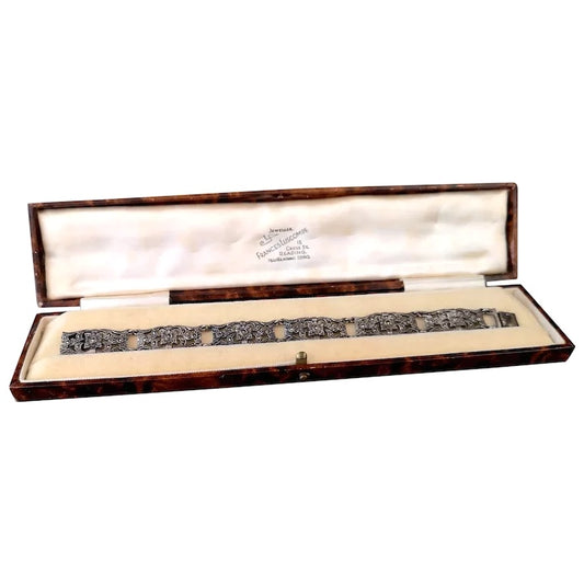 Vintage Art Deco Silver and Marcasite bracelet, boxed