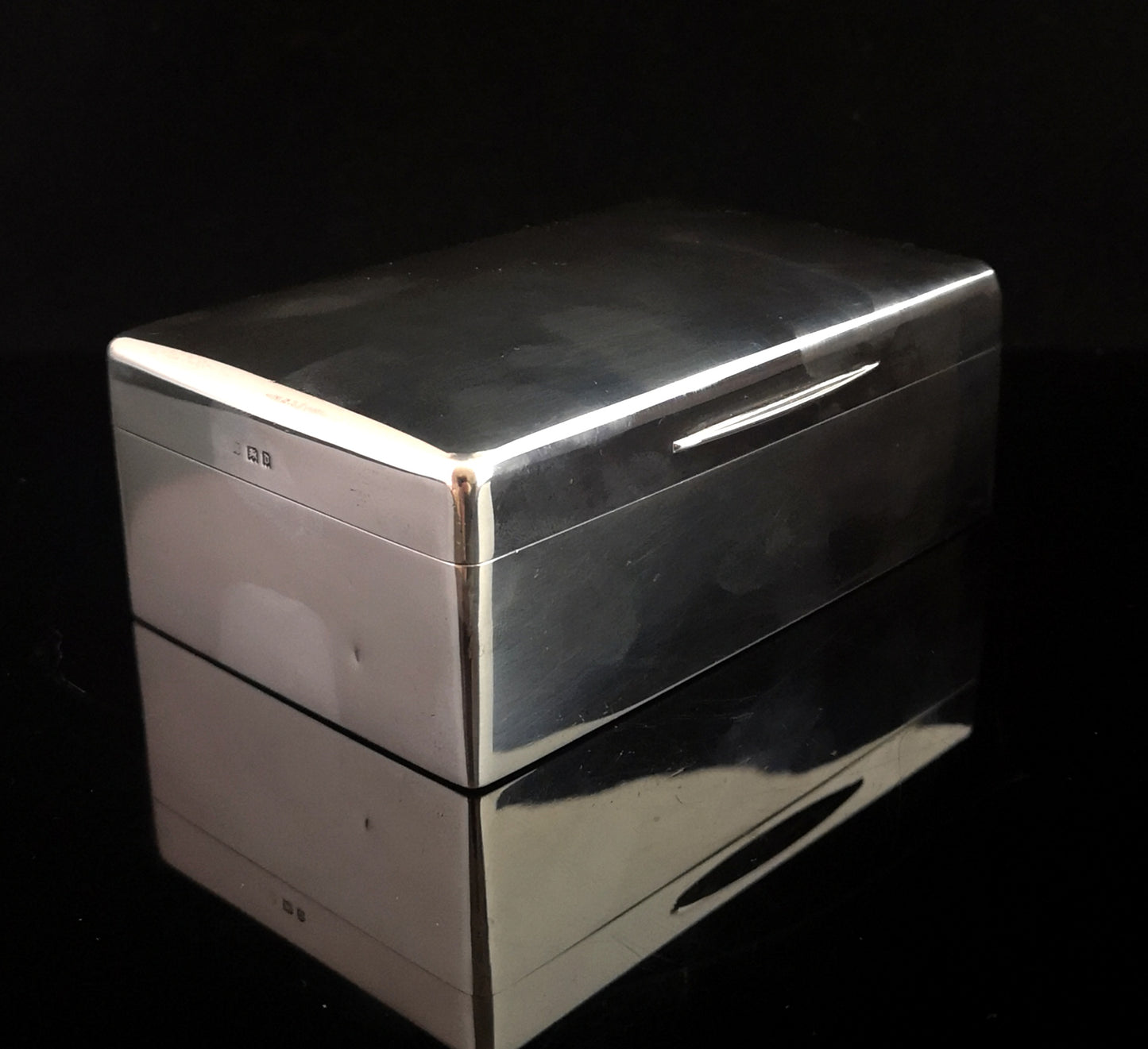 Antique silver cigarette box, humidor