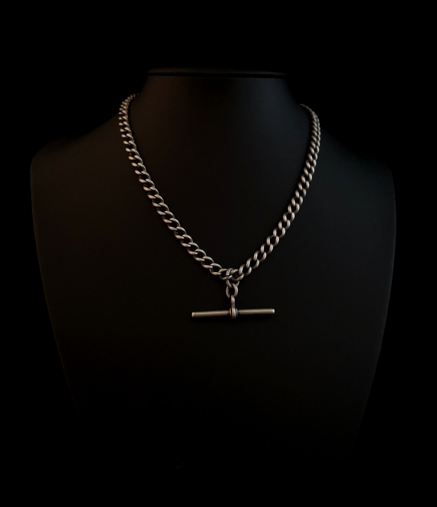 Antique silver albert chain necklace