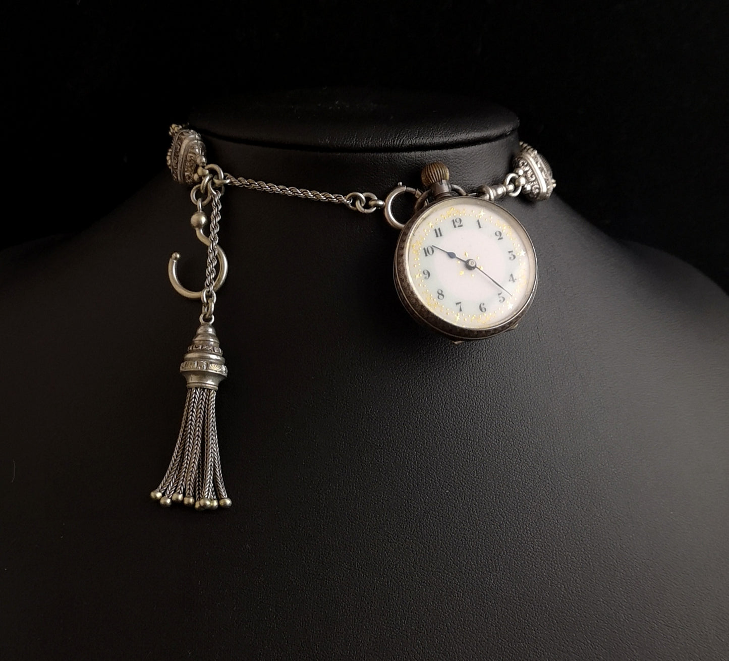Antique Victorian Albertina, chatelaine watch chain
