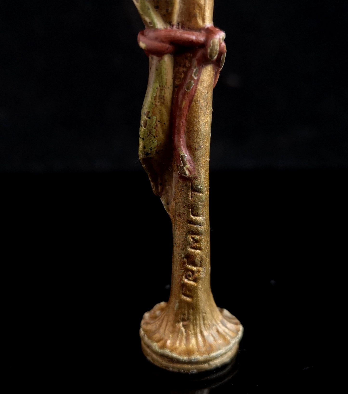 Antique Bronze frog pipe tamper, Franz Bergman