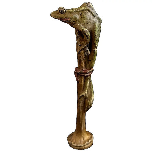 Antique Bronze frog pipe tamper, Franz Bergman