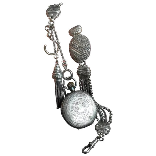 Antique Victorian Albertina, chatelaine watch chain