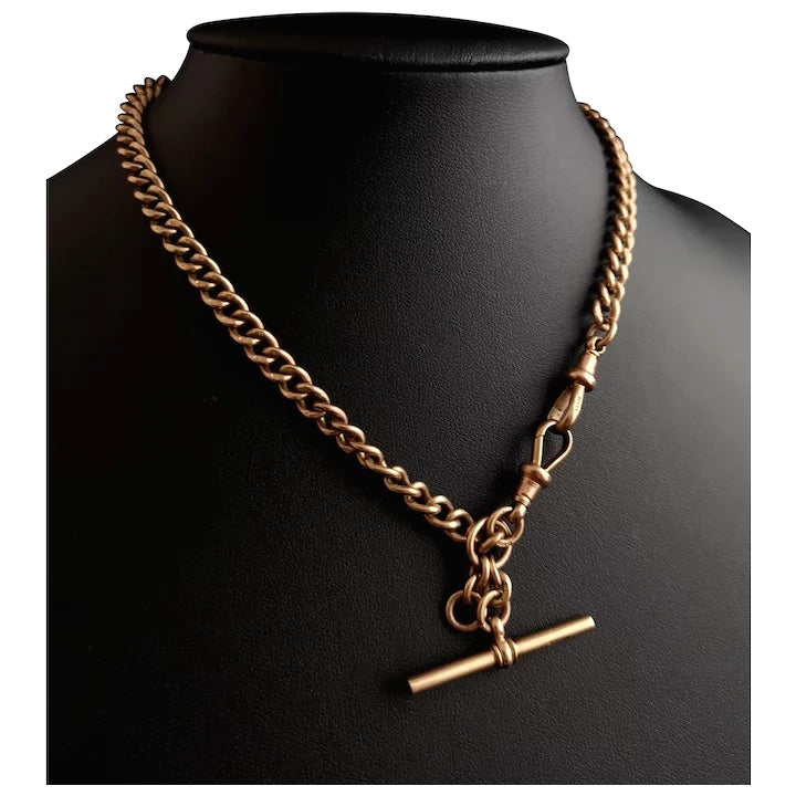 Antique 9ct Rose gold Albert chain, watch chain