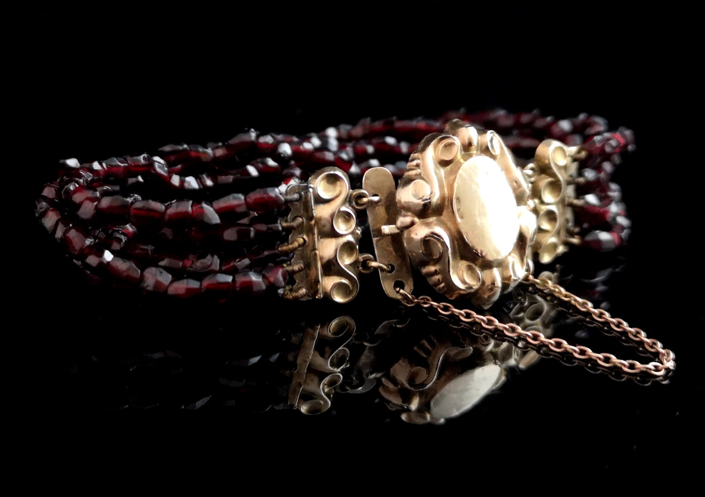 Victorian bohemian garnet bracelet, torsade