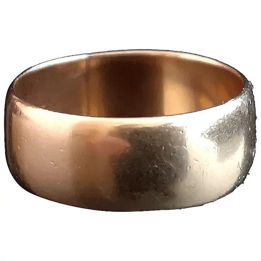 Antique Victorian wedding ring, wide band, 9ct gold