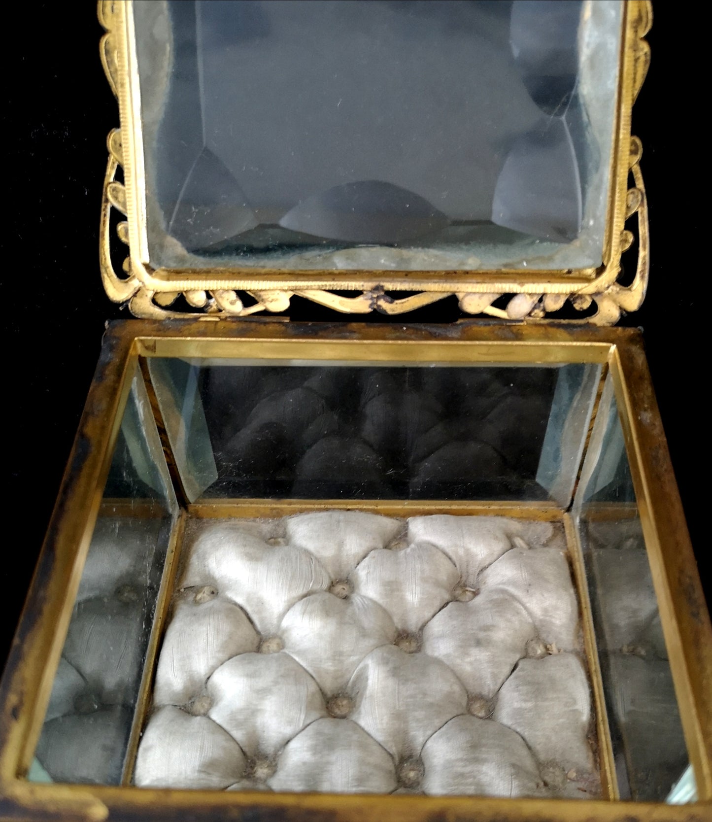 Antique French jewellery casket, ormolu box