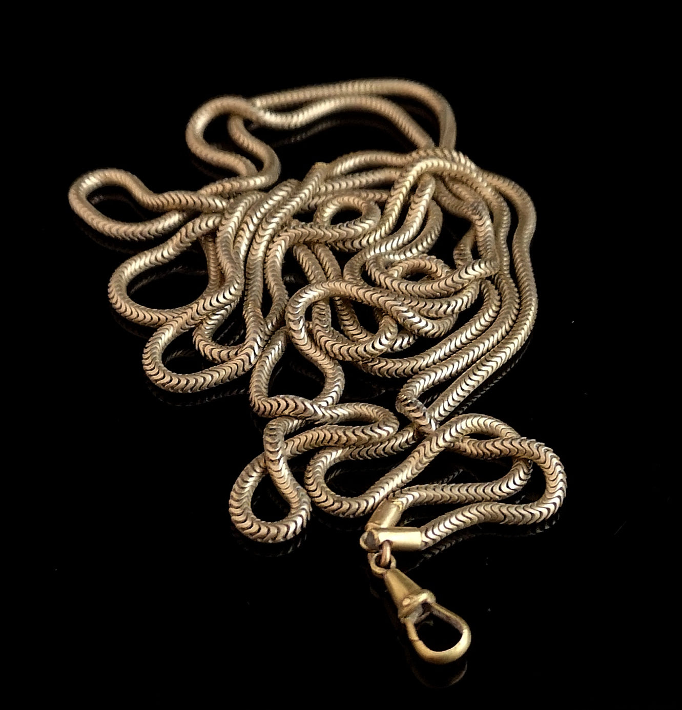 Victorian snake link guard chain, muff chain necklace
