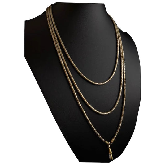 Victorian snake link guard chain, muff chain necklace