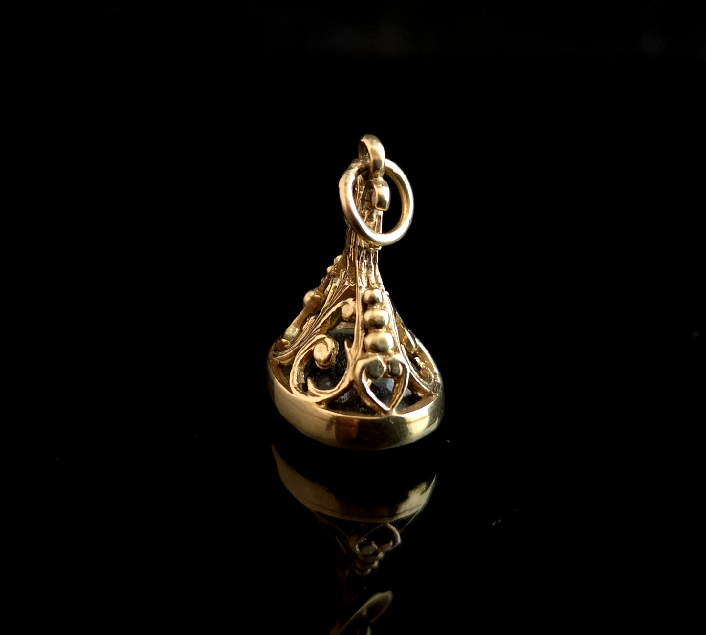 Vintage 9ct gold seal fob, pendant, smokey quartz