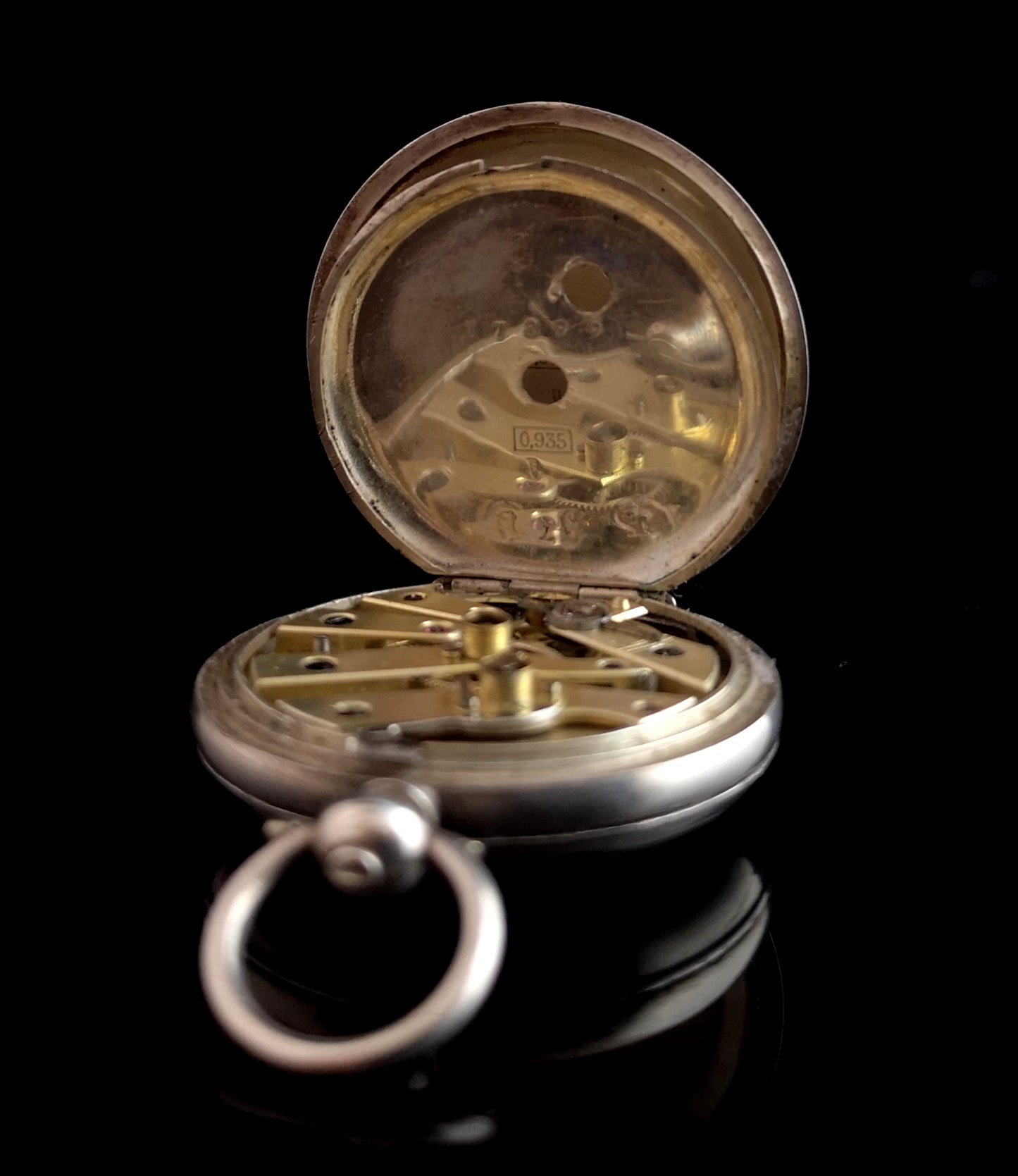 Antique ladies pocket watch, fine silver