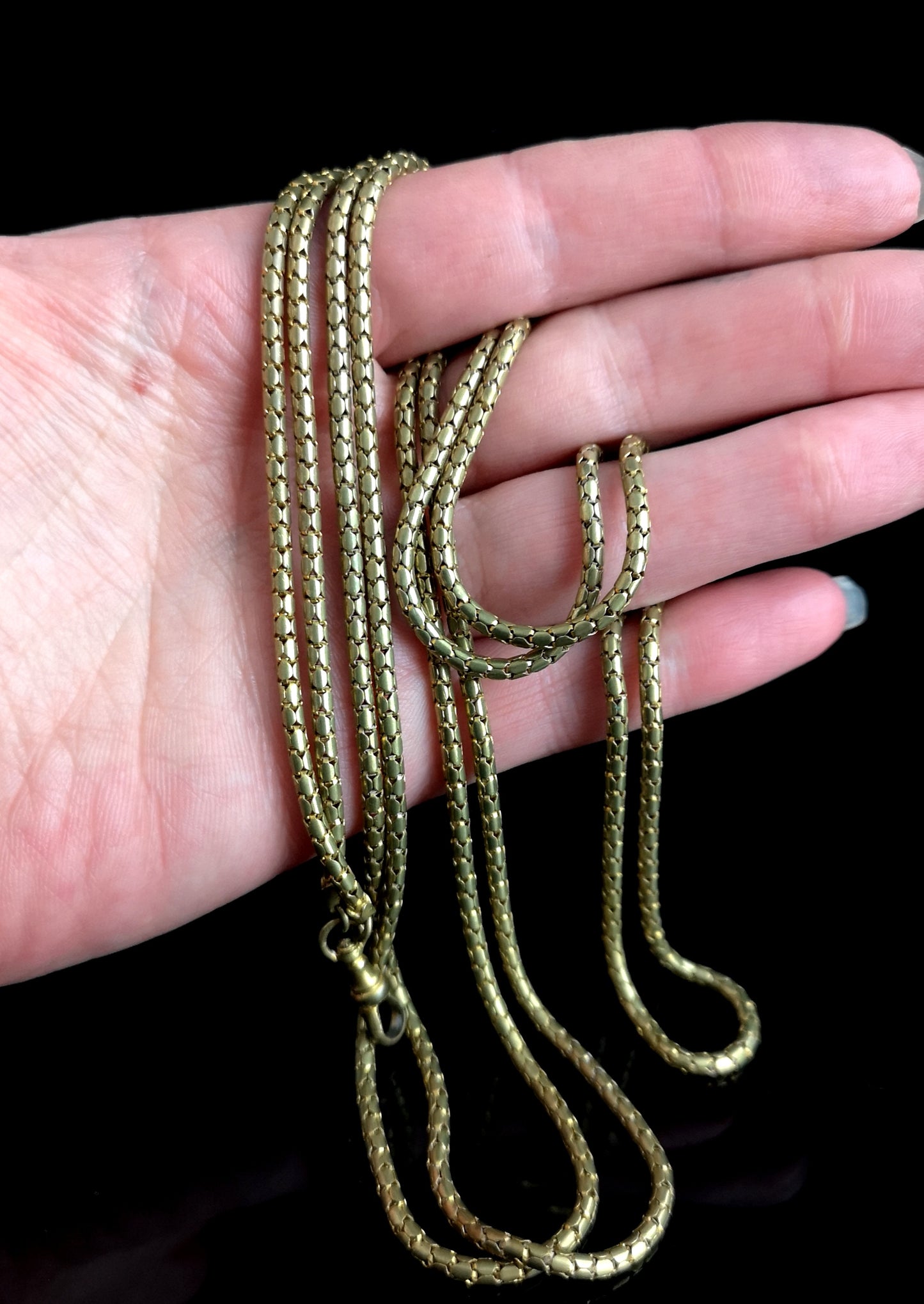 Victorian longuard chain, muff chain necklace