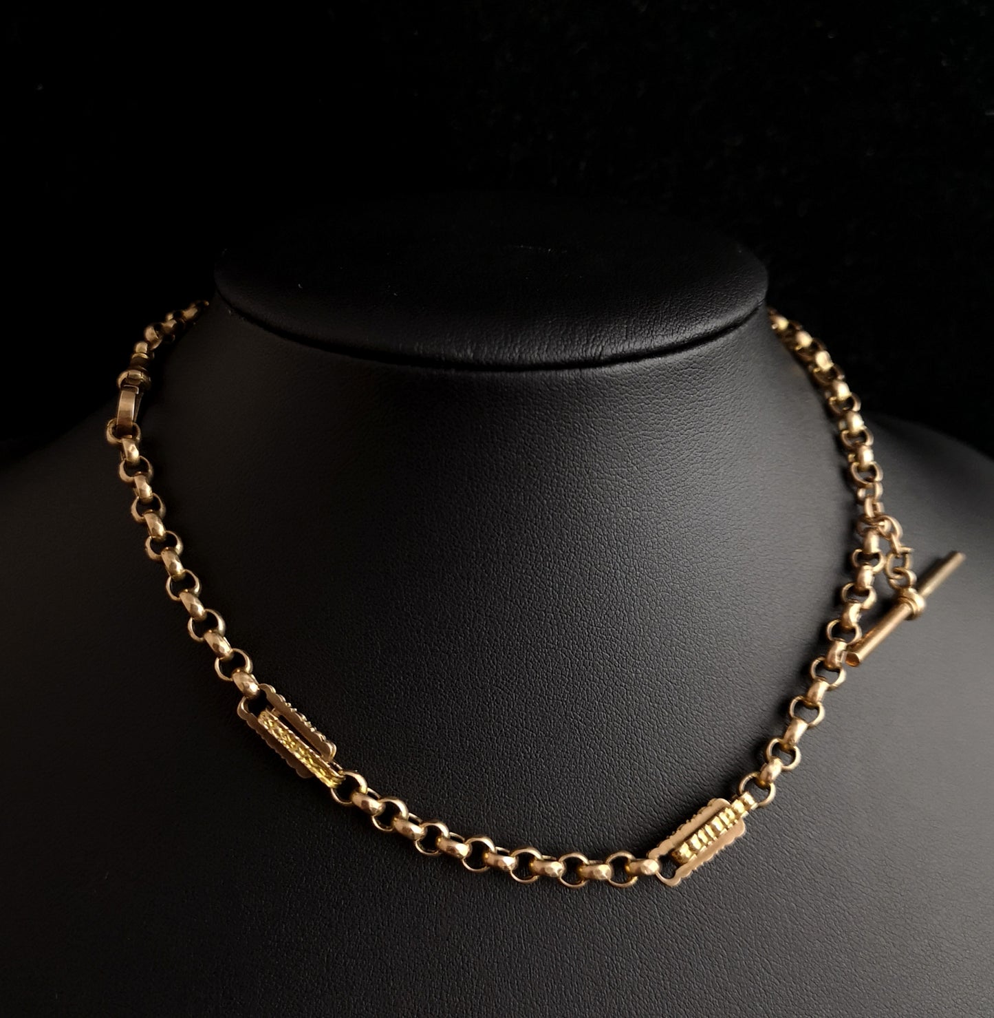 Antique Victorian 9ct gold Albert chain, watch chain