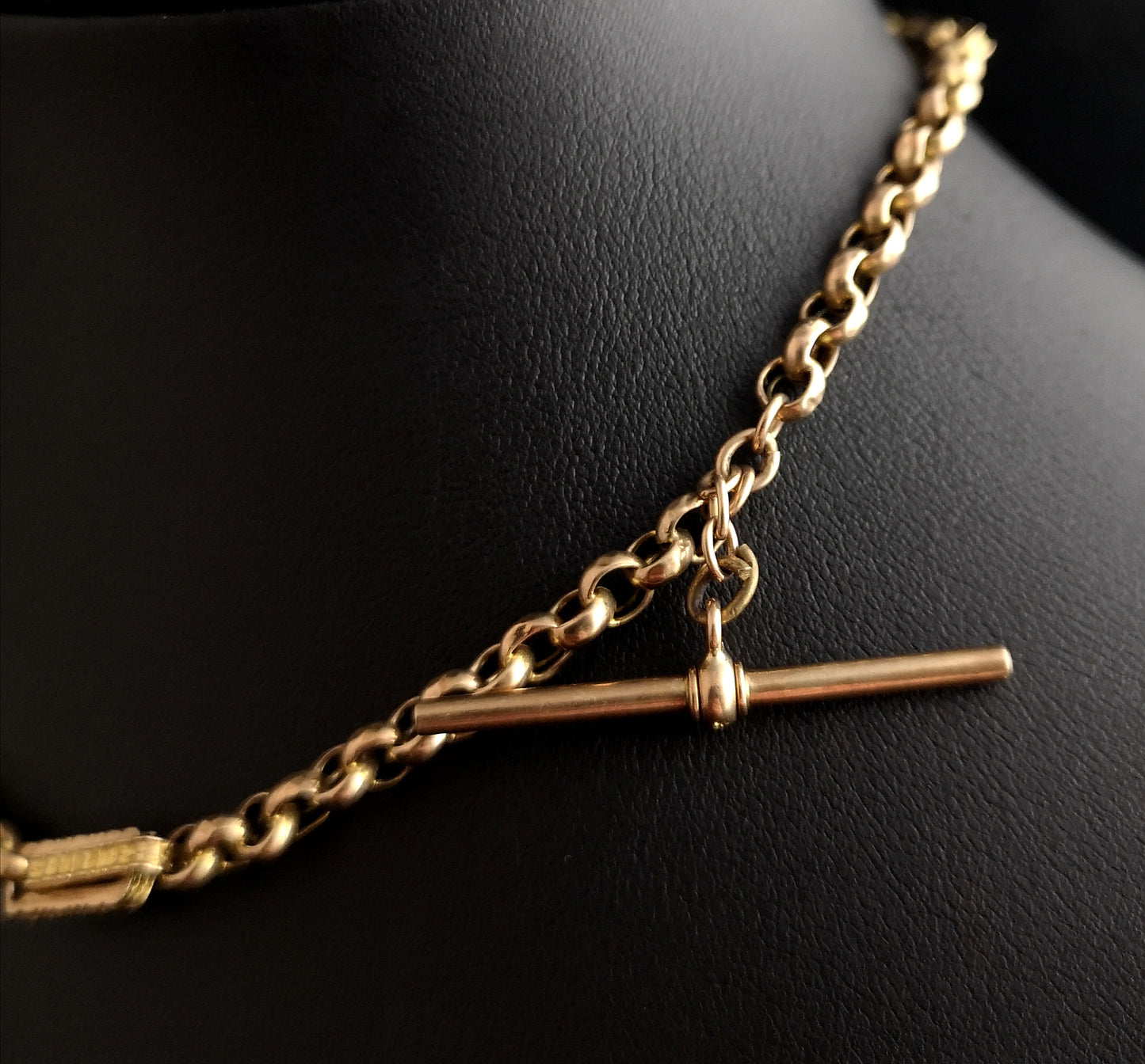 Antique Victorian 9ct gold Albert chain, watch chain