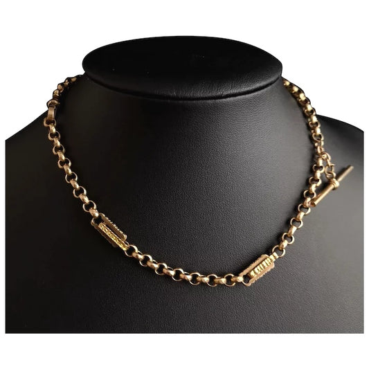 Antique Victorian 9ct gold Albert chain, watch chain