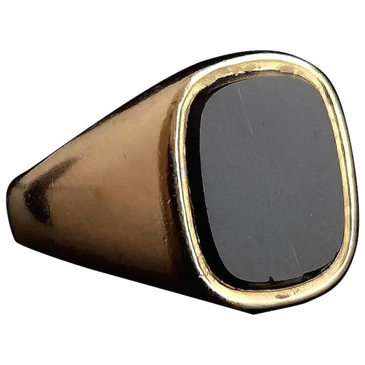 Vintage 9ct gold Onyx signet ring