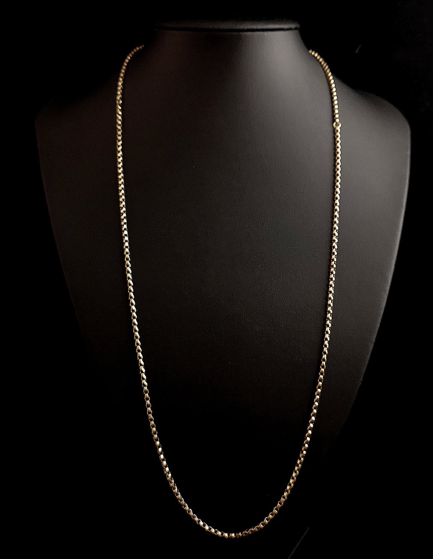 Antique Edwardian 9ct gold belcher chain necklace