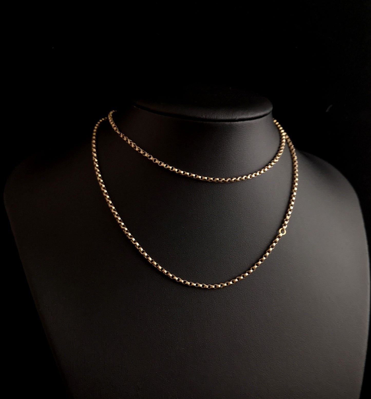 Antique Edwardian 9ct gold belcher chain necklace