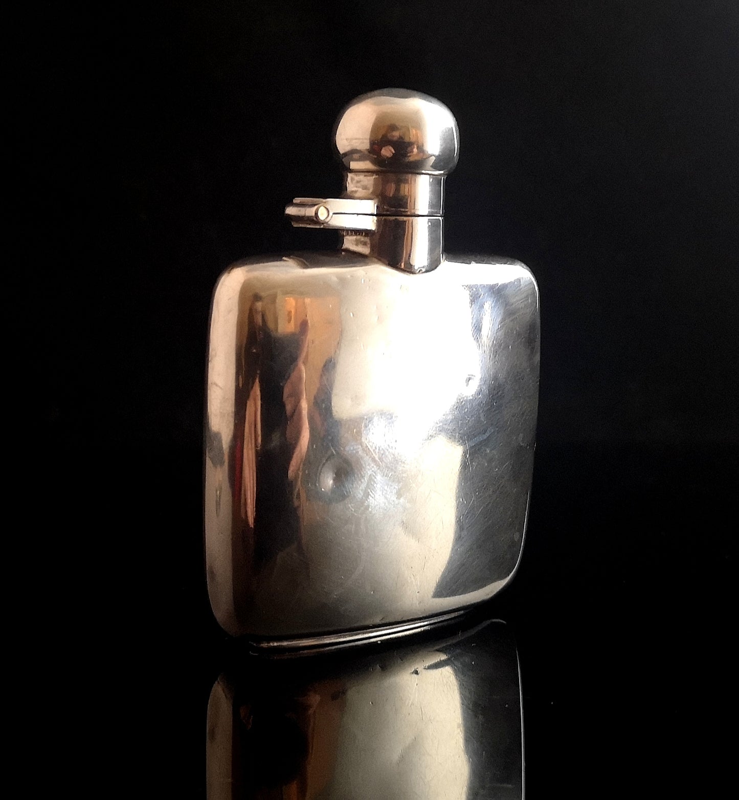 Vintage Art Deco Silver hip flask