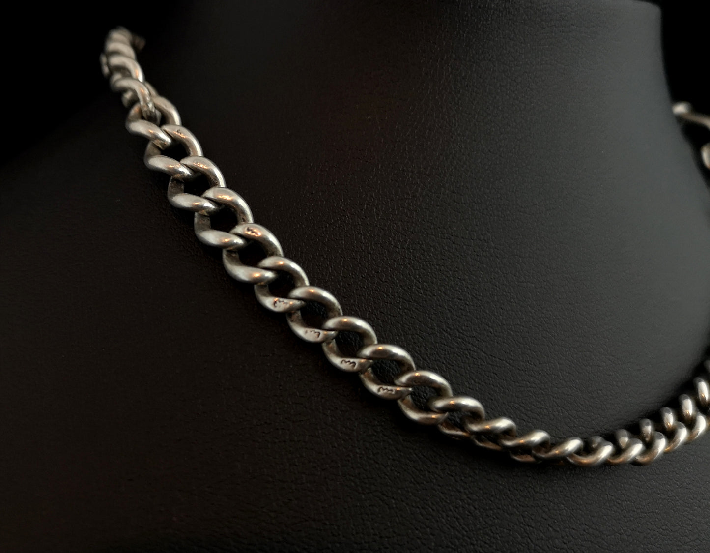 Antique silver albert chain, watch chain