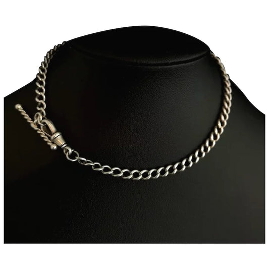 Antique silver albert chain, watch chain
