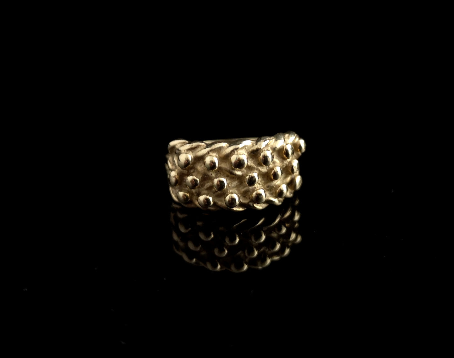 Vintage gents 9ct gold keeper ring, heavy