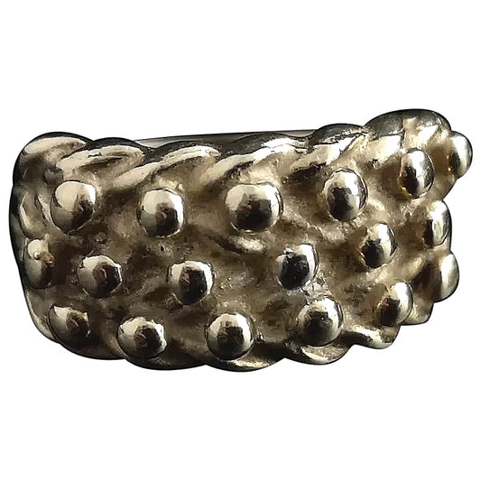 Vintage gents 9ct gold keeper ring, heavy