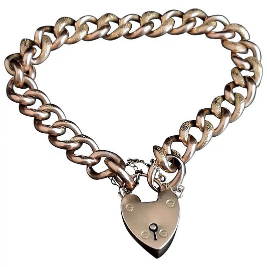 Antique Victorian 9ct gold curb link bracelet