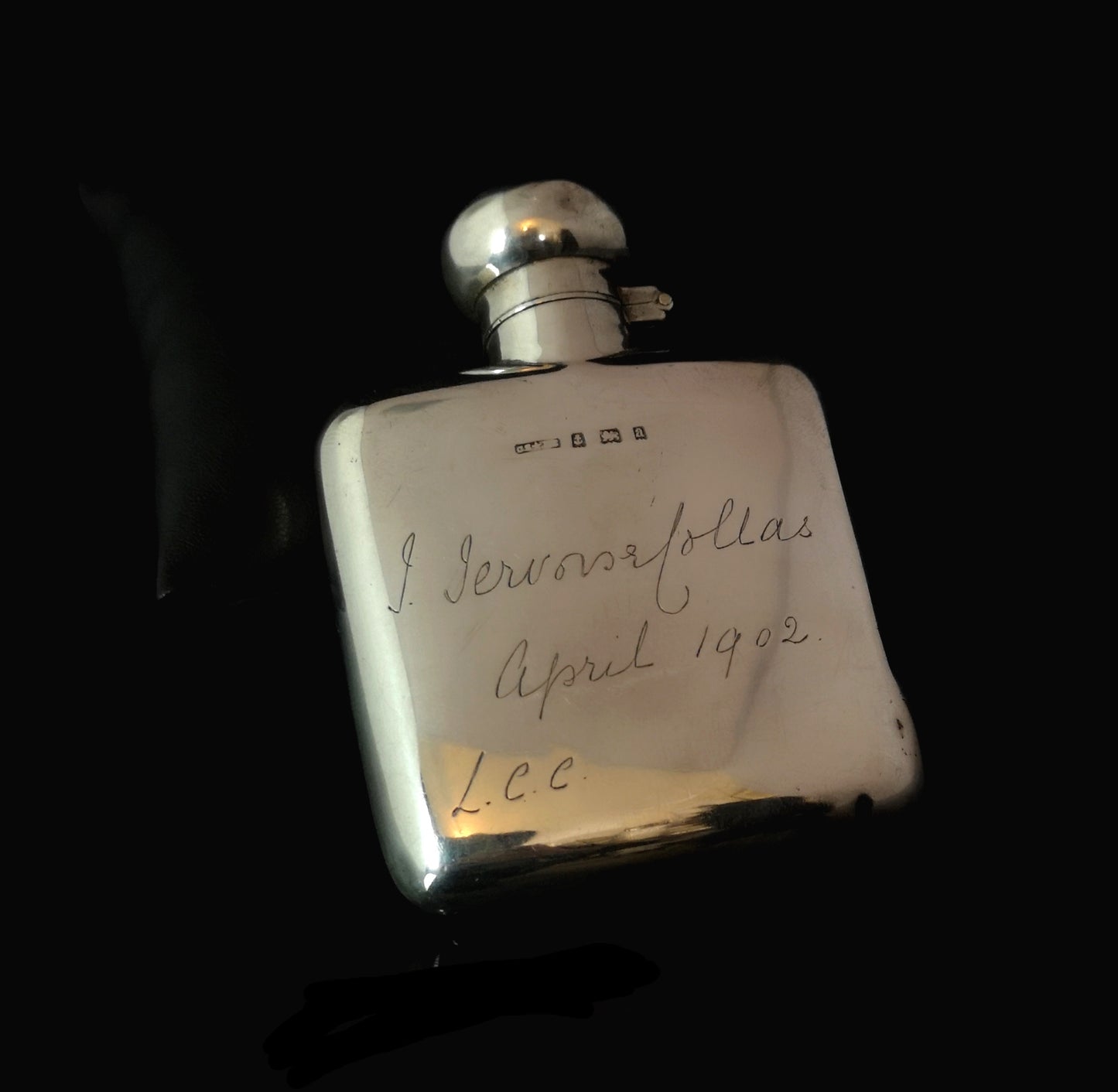 Antique Victorian silver hip flask