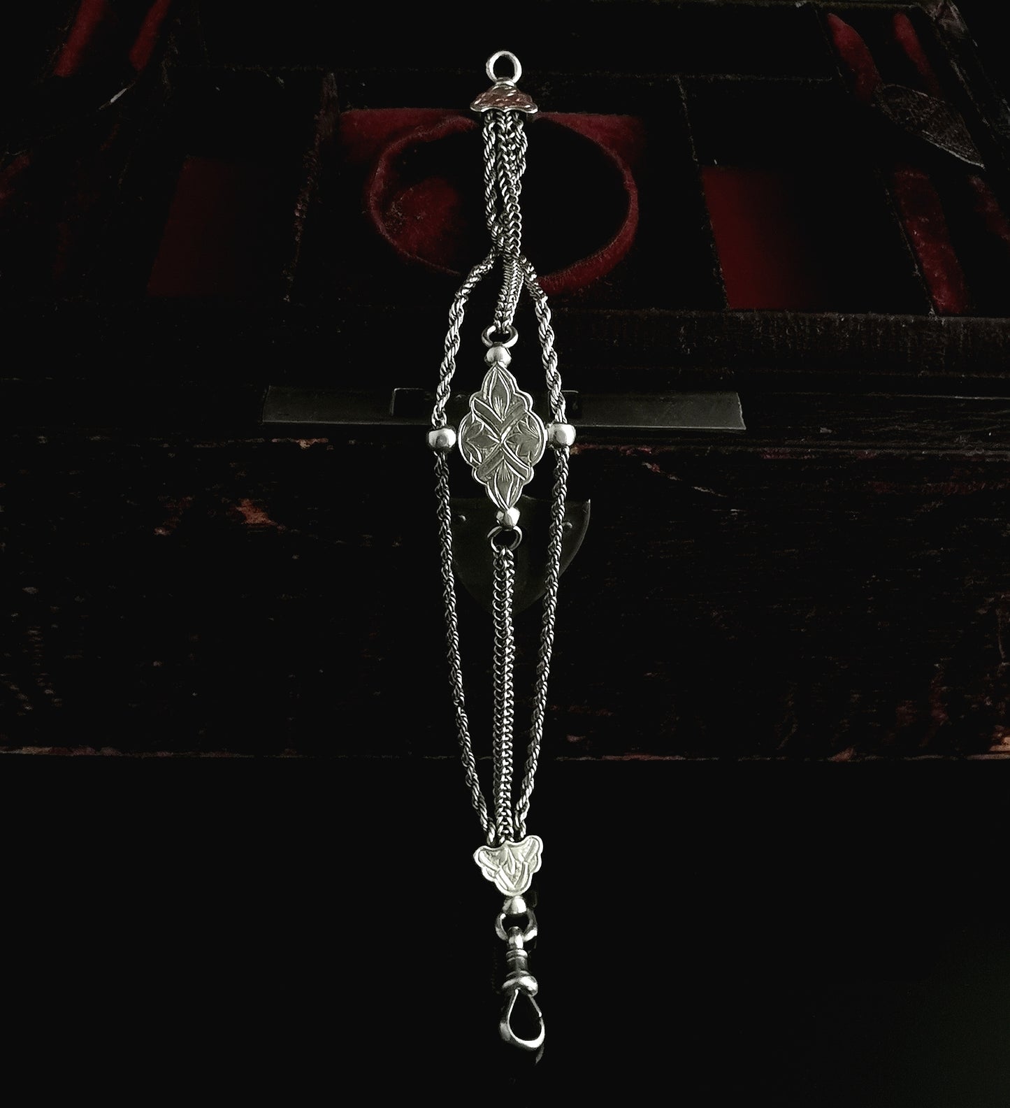 Antique Victorian silver Albertina chain, bracelet