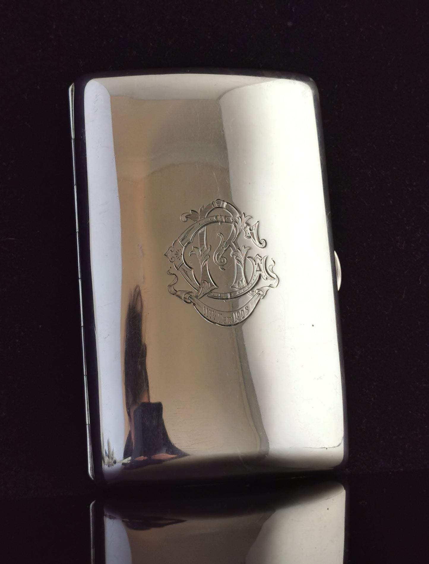 Antique silver cigar case, Edwardian, Sampson and Mordan
