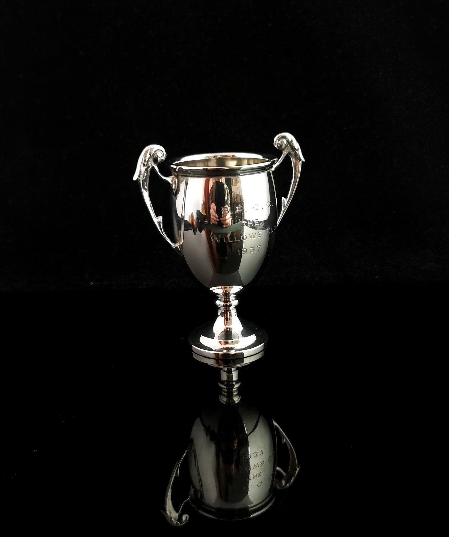 Vintage sterling silver trophy cup, Art Deco