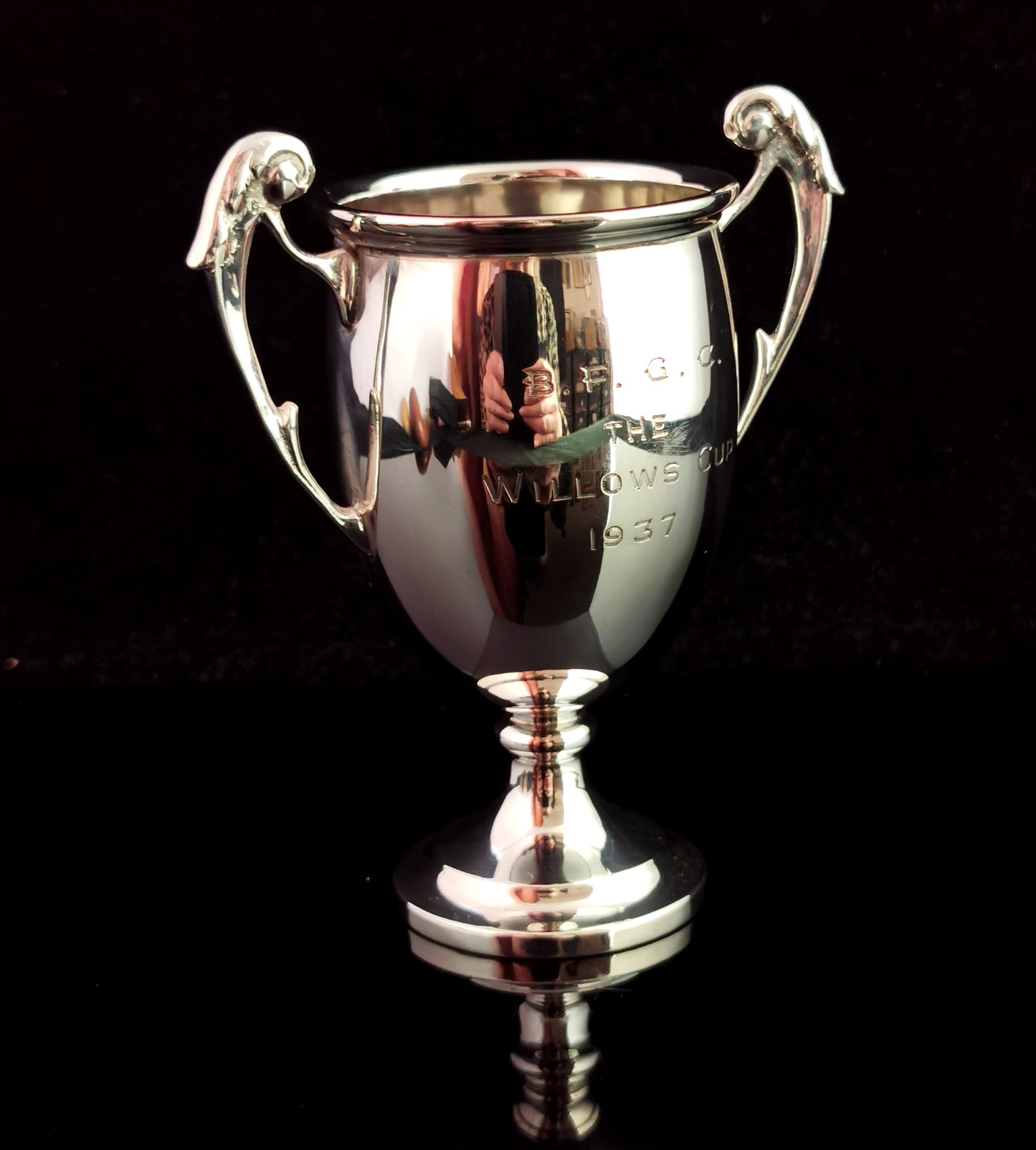 Vintage sterling silver trophy cup, Art Deco