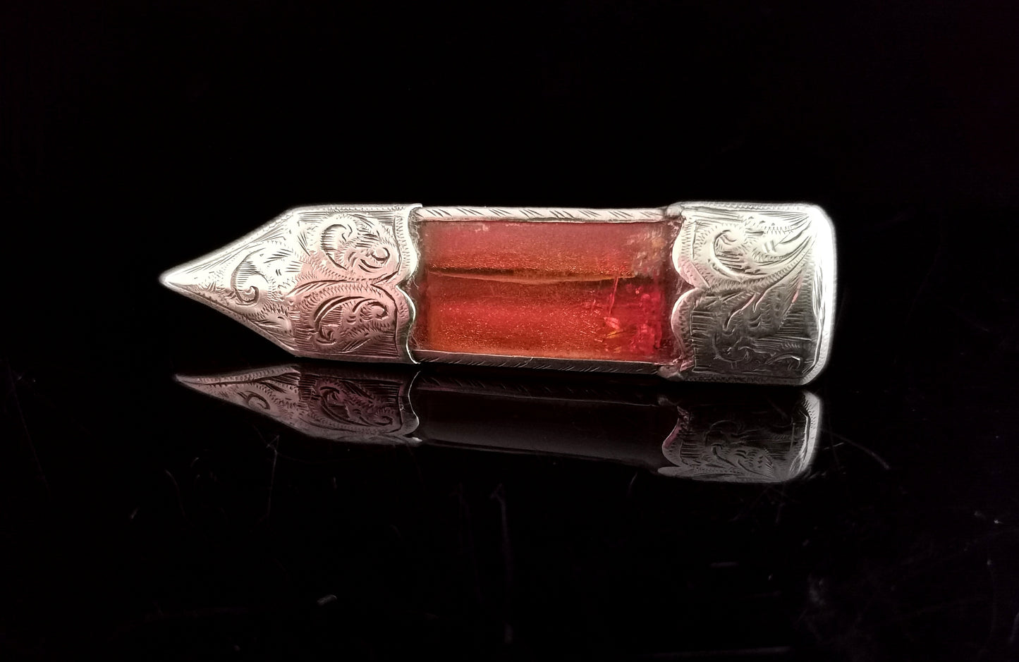 Victorian Scottish silver and amber brooch