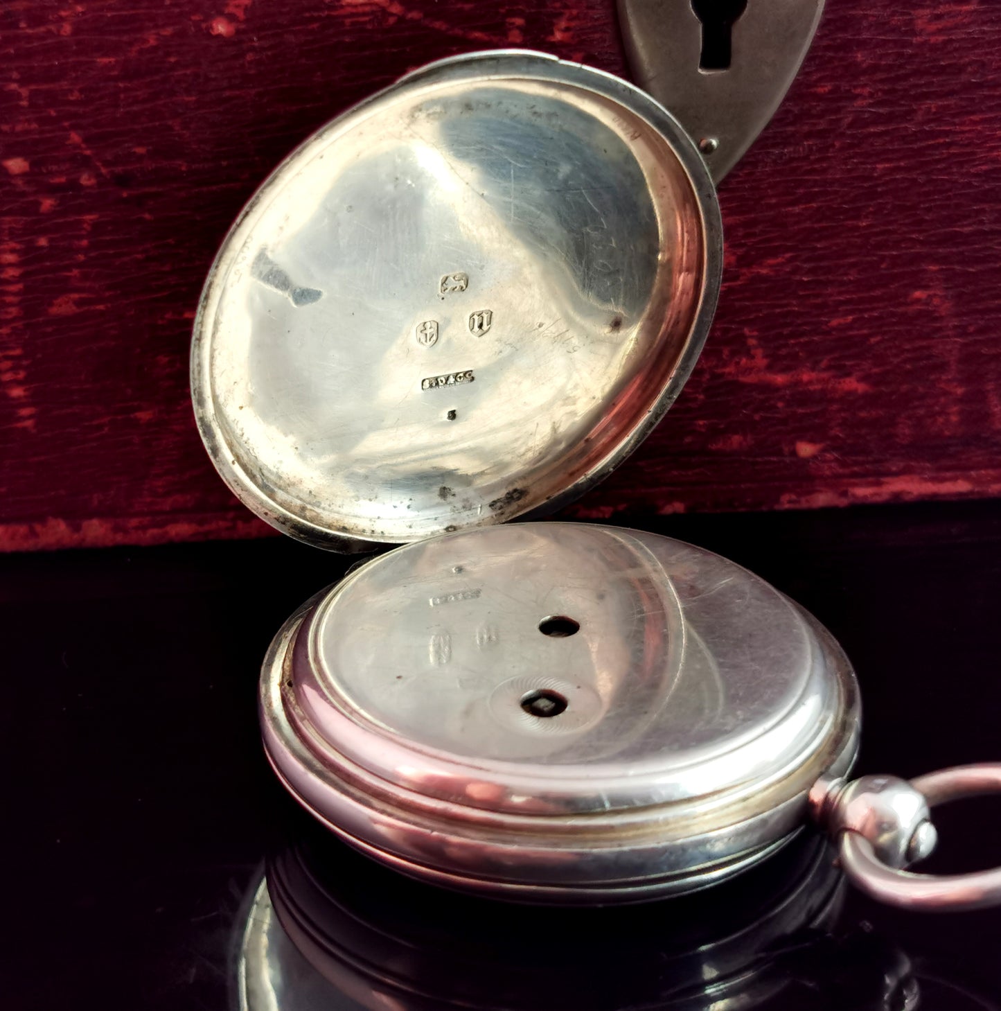 Antique Victorian silver full hunter pocket watch