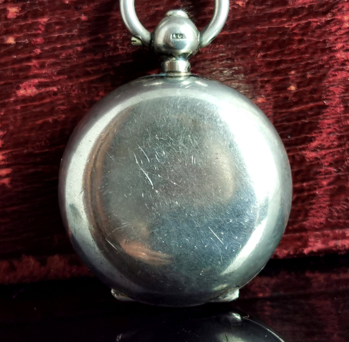 Antique silver sovereign case, monogrammed