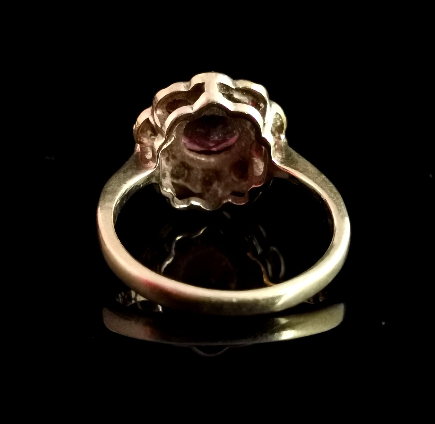 Vintage Garnet cluster ring, 9ct gold