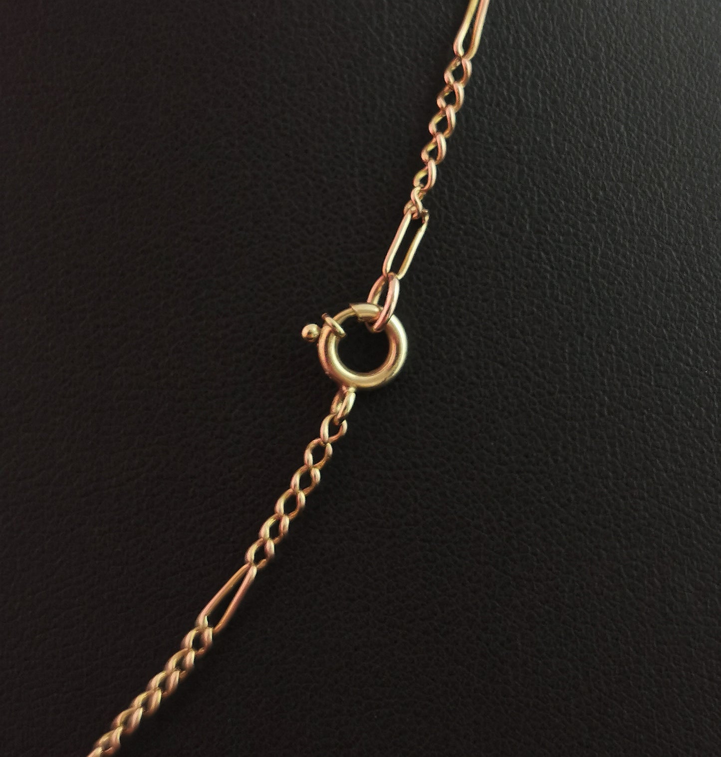 Antique 9ct gold fancy link figaro chain necklace
