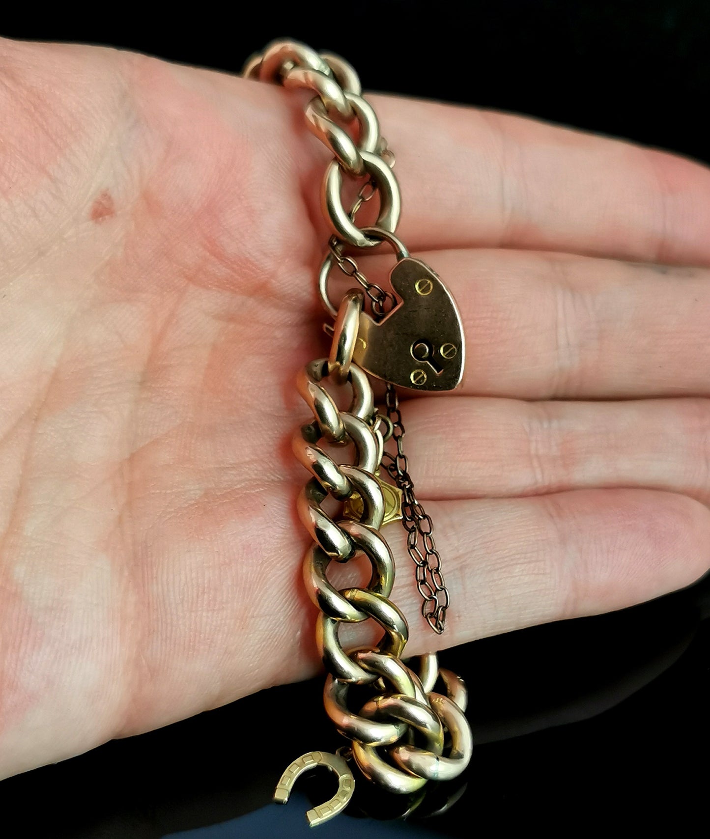 Antique Edwardian 9ct gold curb link bracelet