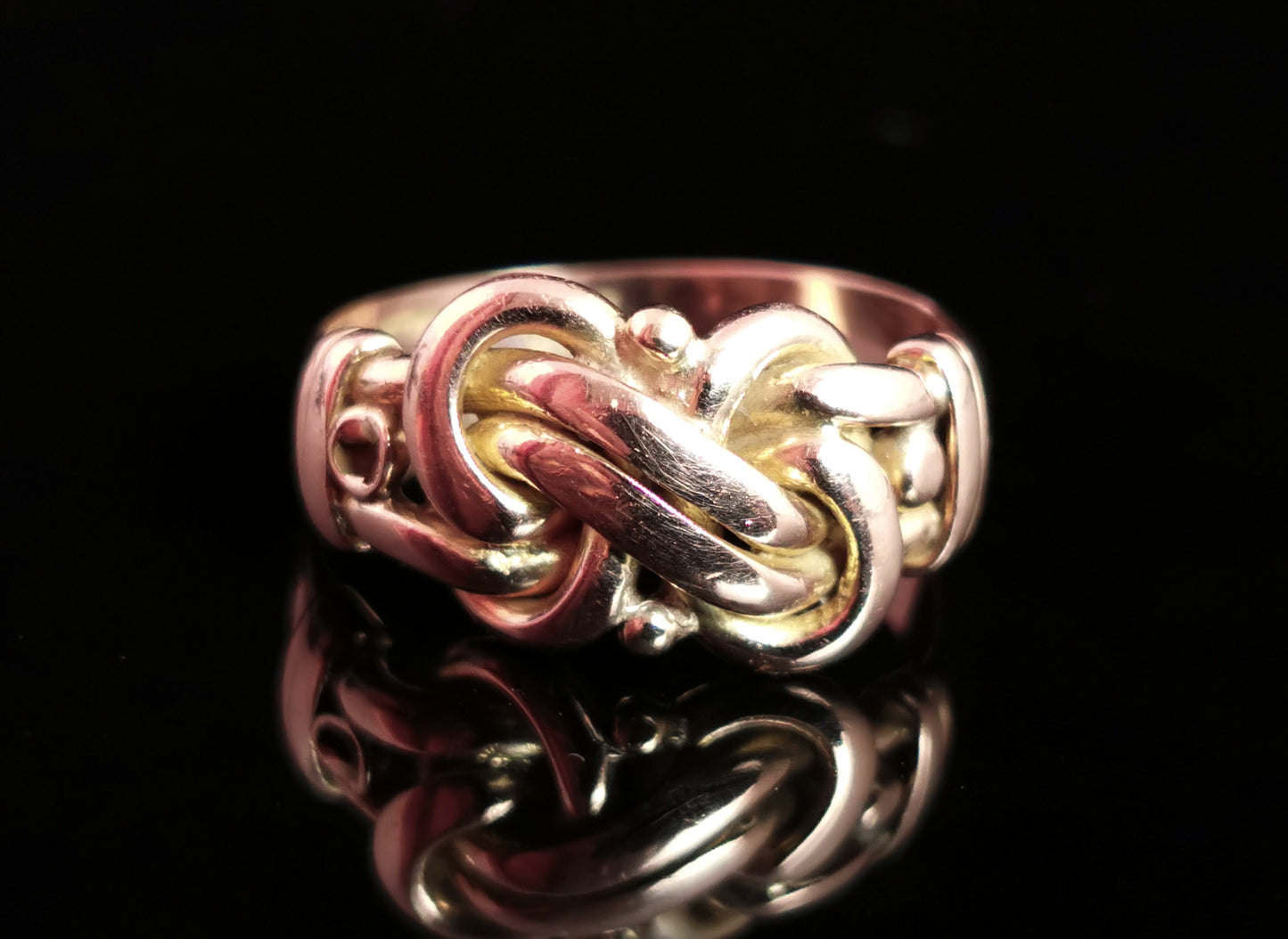 Antique Victorian lovers knot ring, 9ct gold