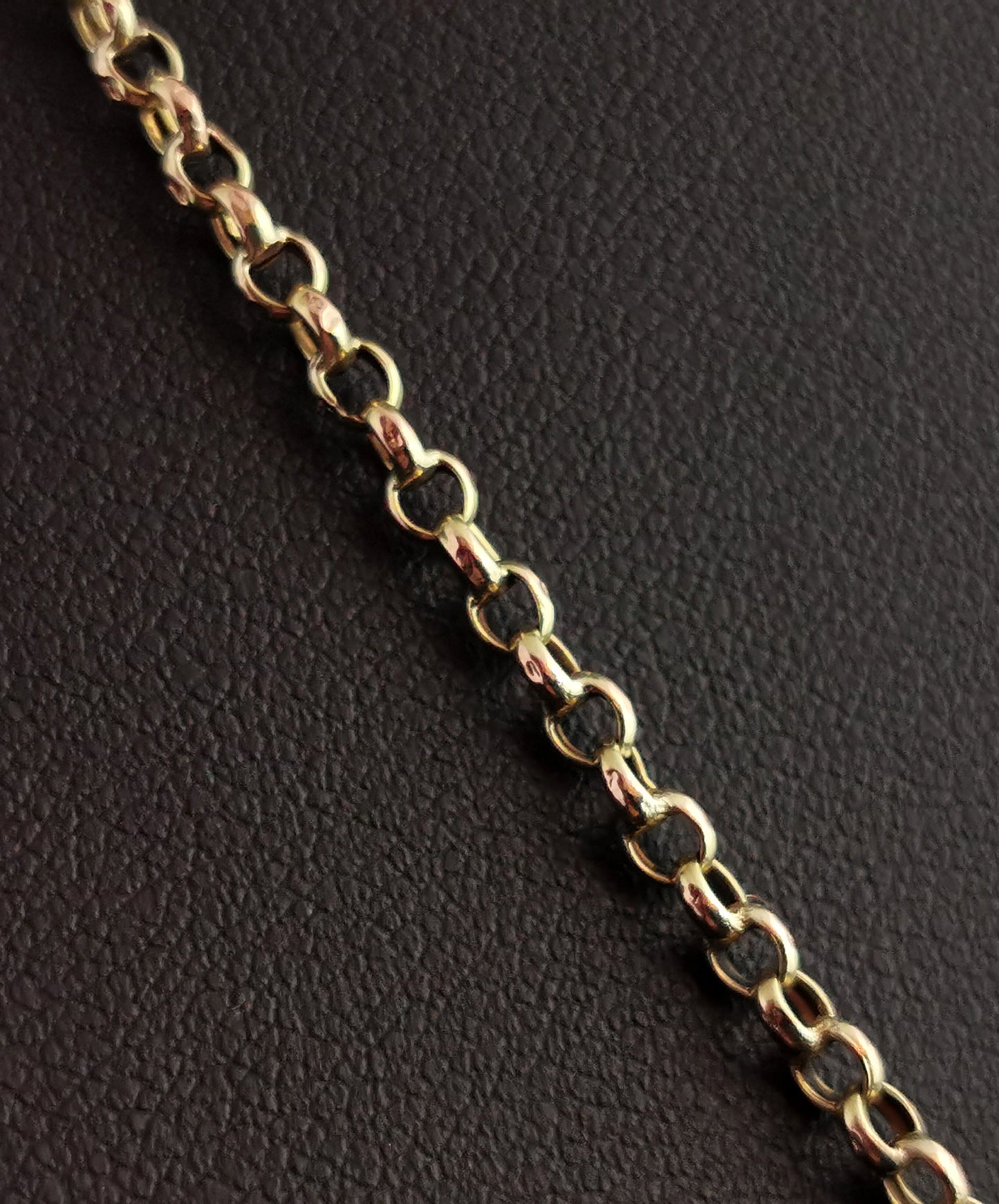 Antique fancy link 9ct gold chain necklace, Edwardian