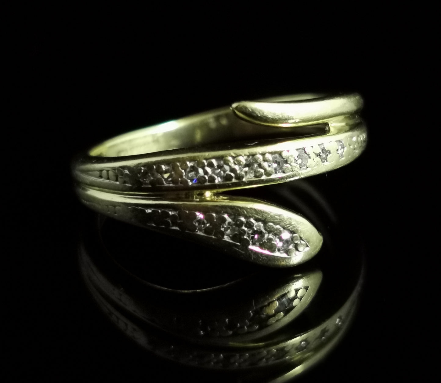 Vintage Diamond snake ring, 9ct yellow gold