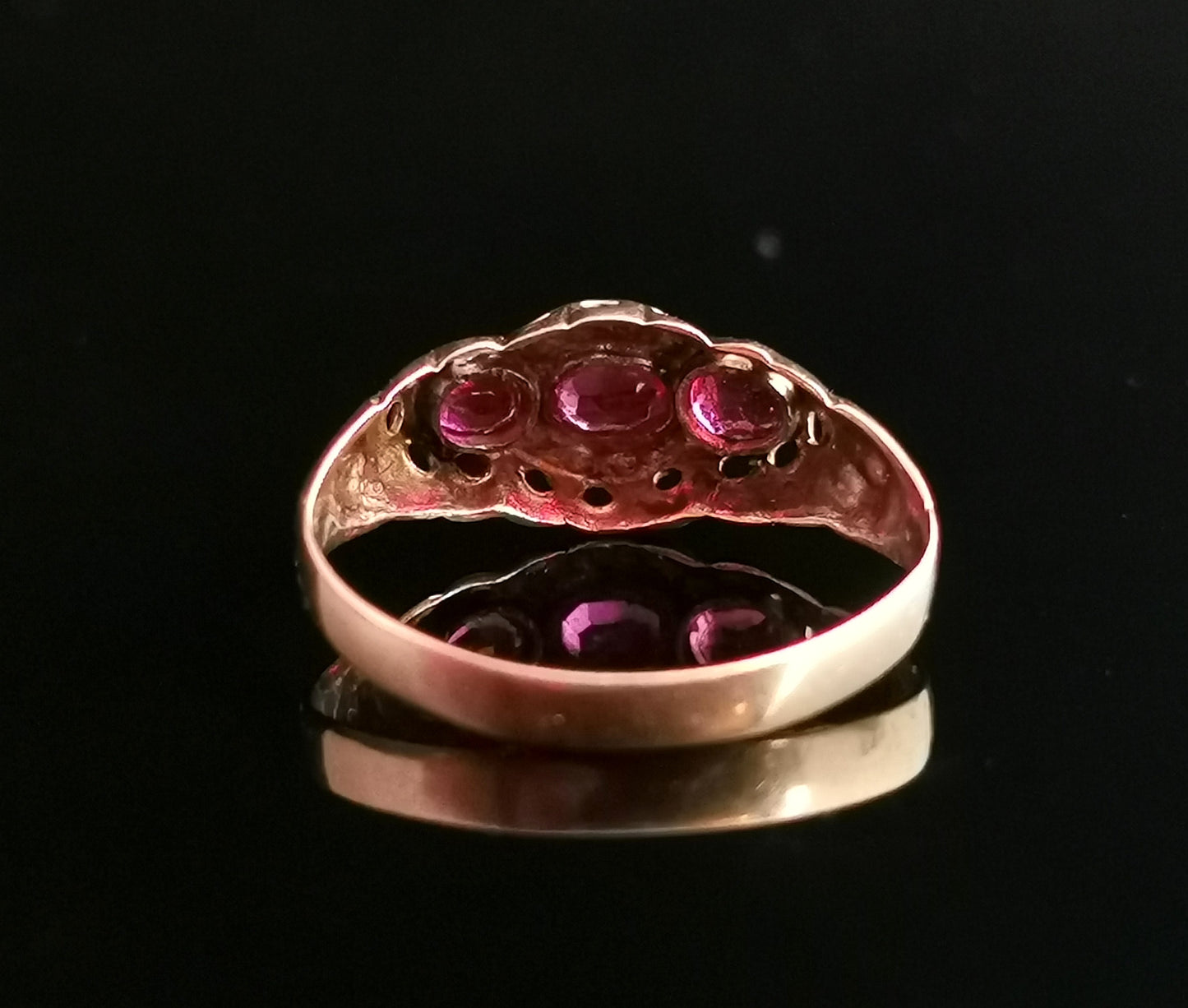 Antique Ruby paste and diamond ring, 9ct gold