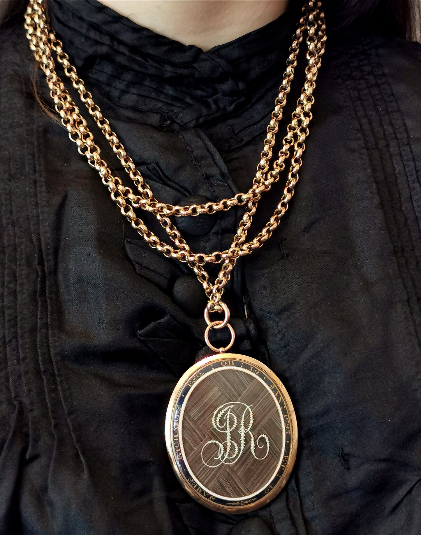 Antique 9ct gold longuard chain, Victorian necklace