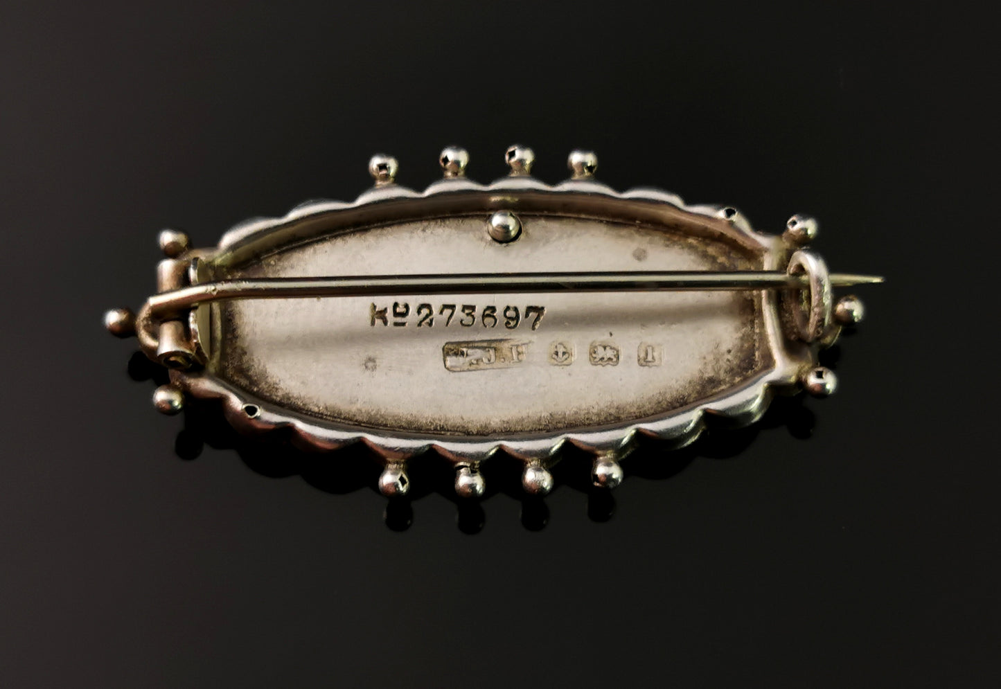Antique silver locket brooch, Welsh, Hidden message