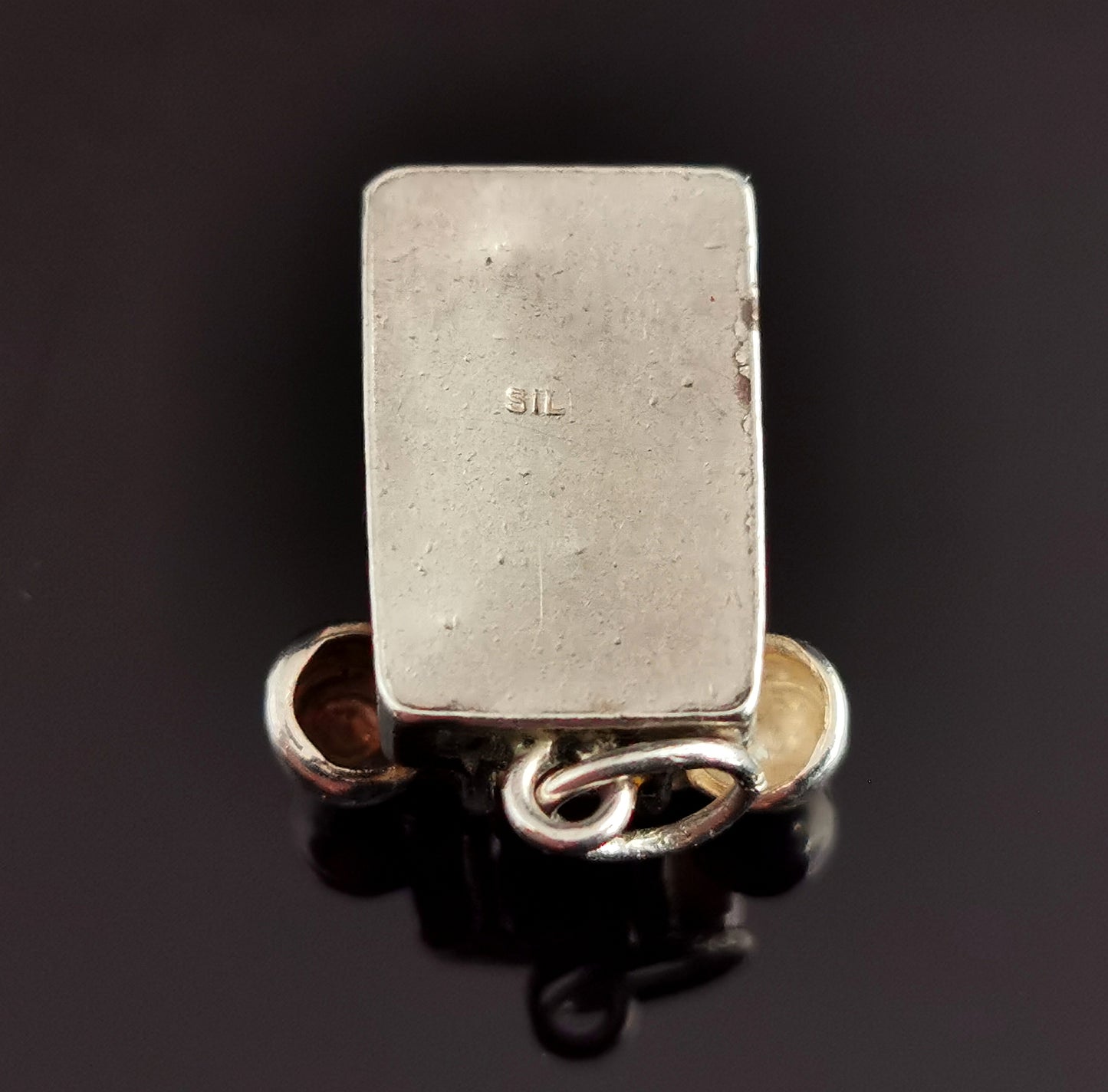 Vintage sterling silver retro telephone charm, pendant