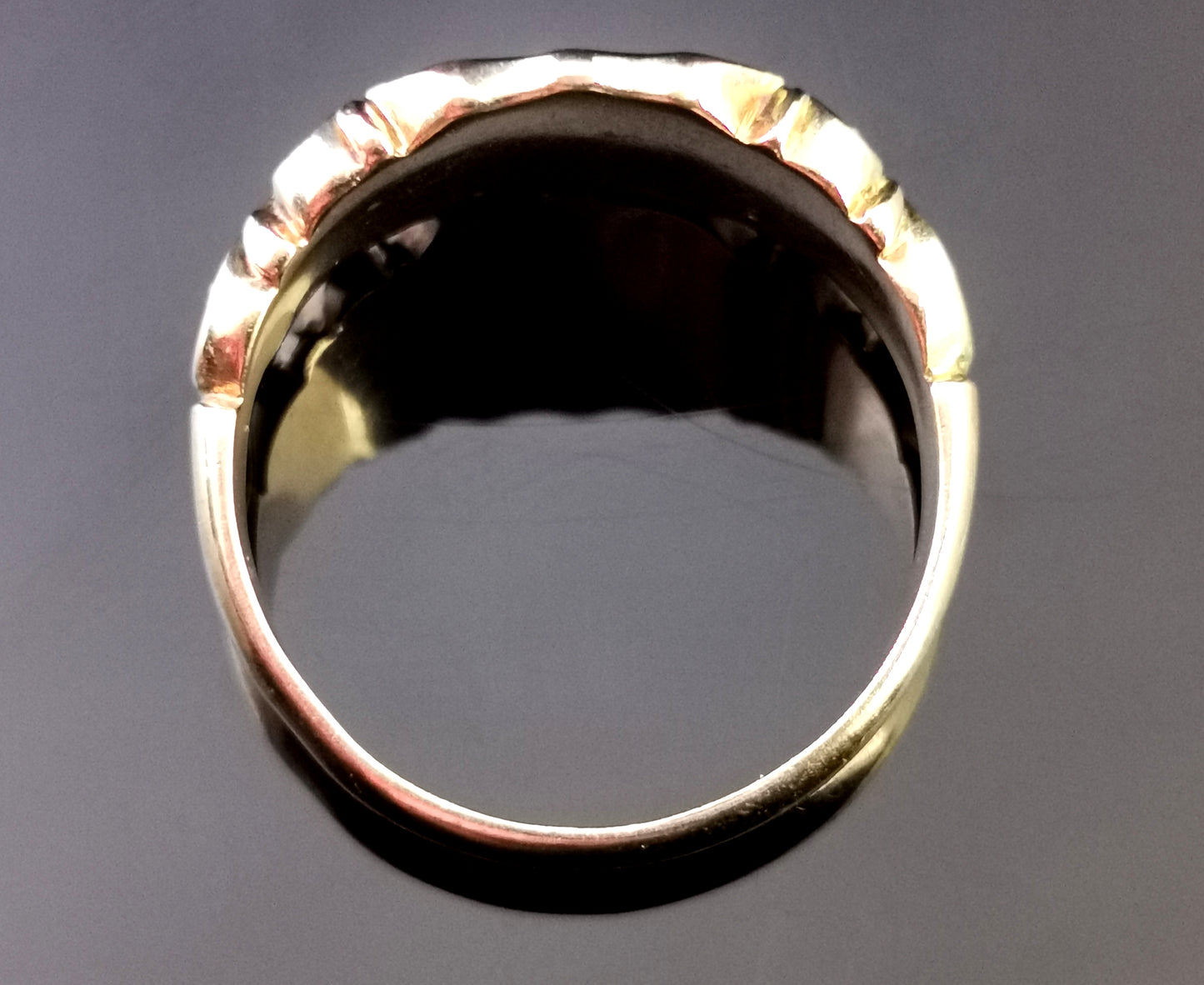 Antique Signet ring, 9ct Rose gold, shield shaped, heavy