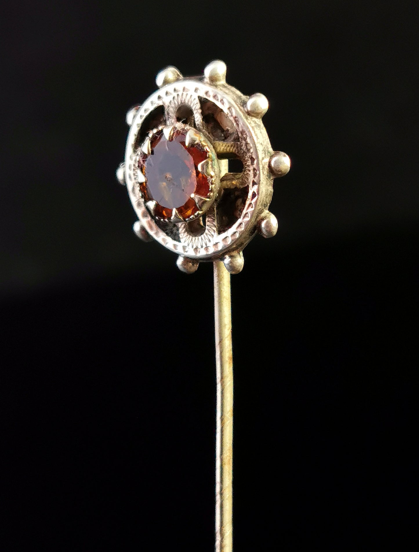 Antique Victorian Scottish silver and citrine stick pin