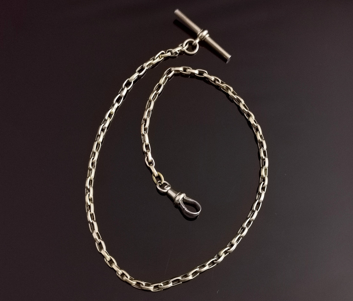 Antique 9ct gold Belcher link Albert chain, watch chain