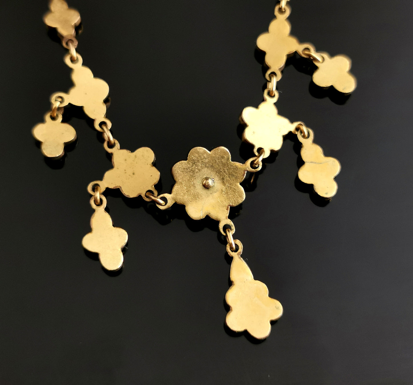 Antique Victorian Bohemian Garnet drop necklace